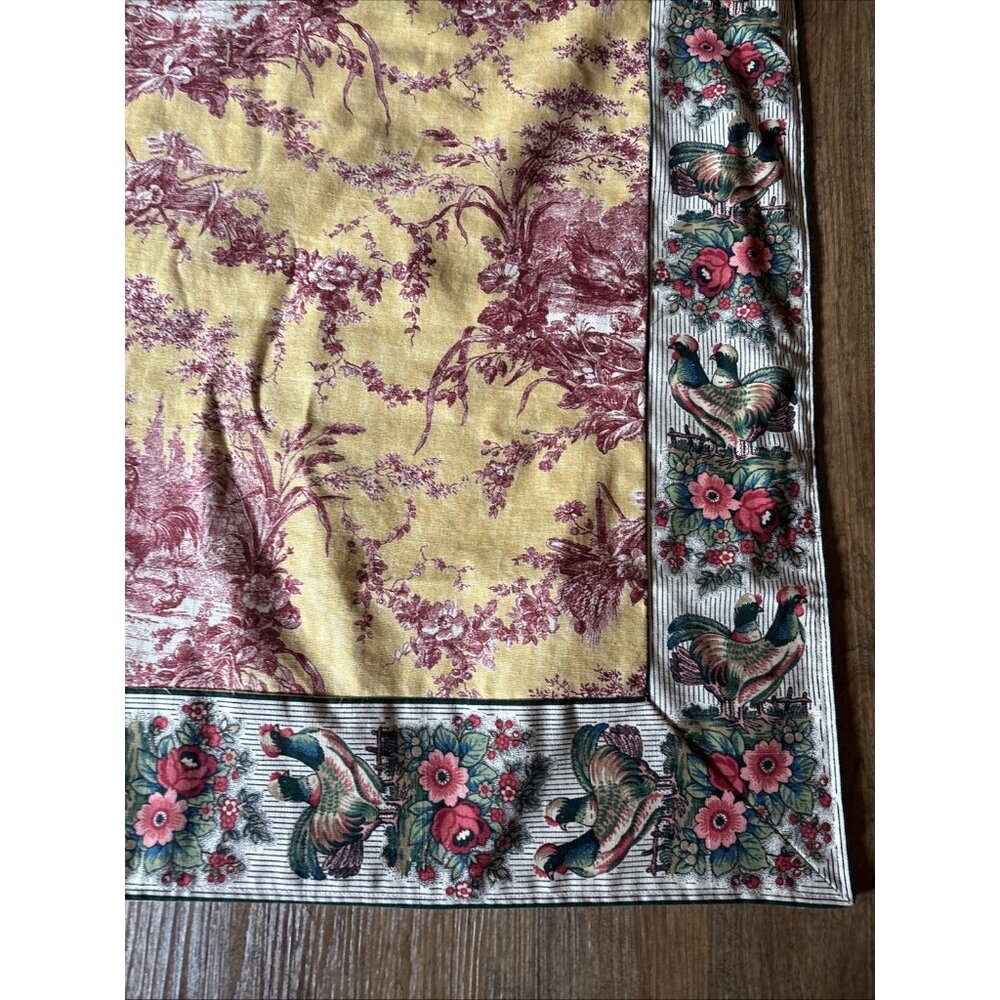 French Inspired Linen Table Cloth Or Hanging Heavy Material Size 61 X 61 - Picture 2 of 9